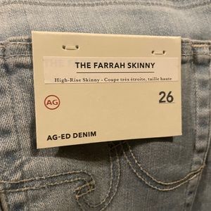 Light grey AG Jean skinny jeans. Brand new Size 26